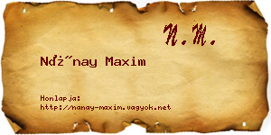 Nánay Maxim névjegykártya